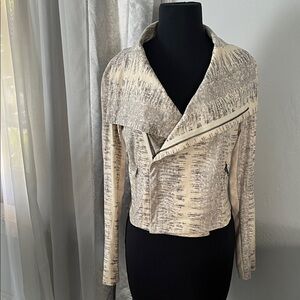 Elegant Cream and Gray Women's Blazer